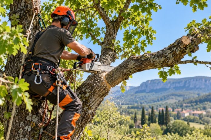 Élagage d’un arbre réalisé par un professionnel
